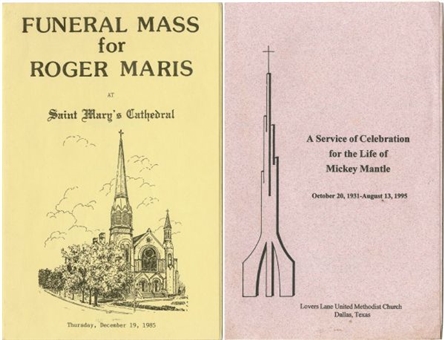 Mickey Mantle and Roger Maris Funeral Card Collection